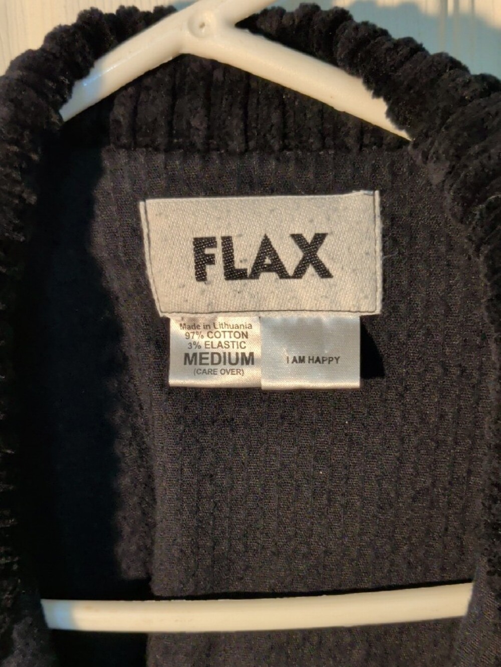 Flax Black Ribbed Button-Front Jacket with Patch Pockets - Picture 2 of 3